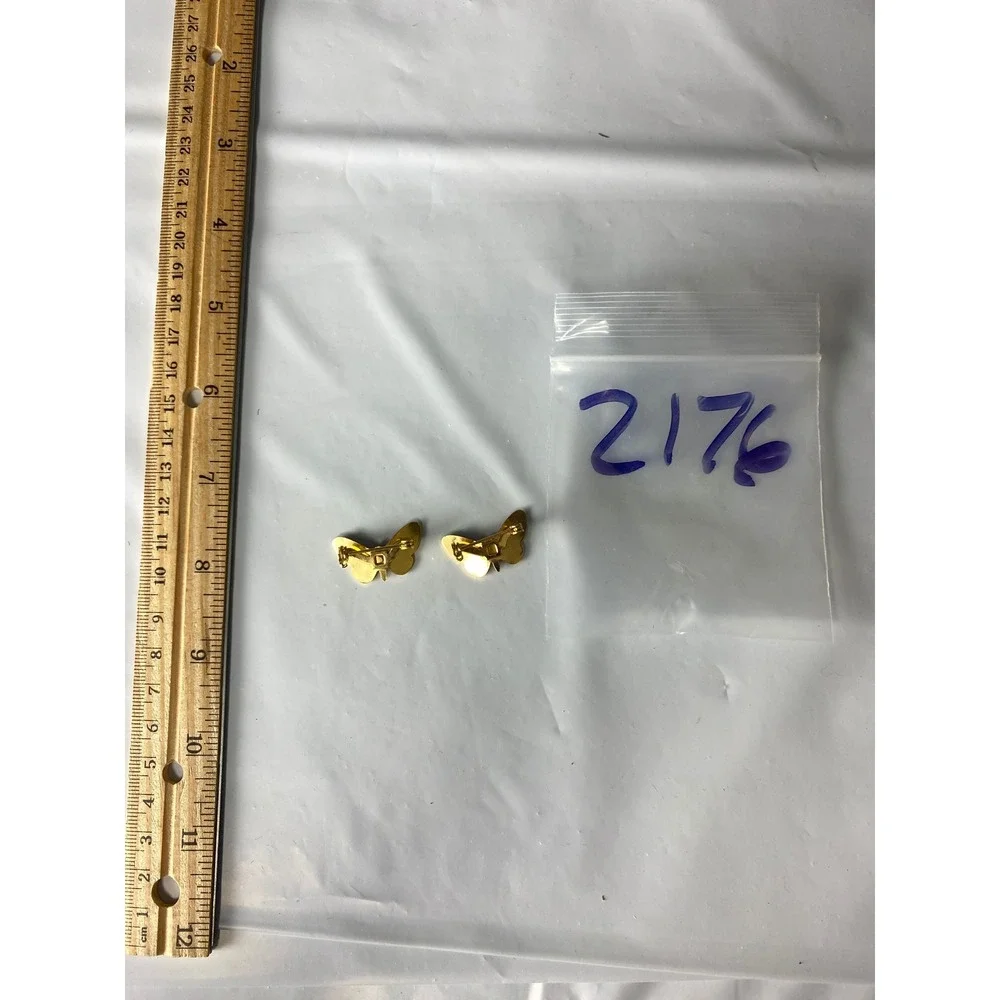 Vintage Red Pink Enamel Butterfly Pins Gold‎ Tone Brooch Set of 2 Nature Jewelry